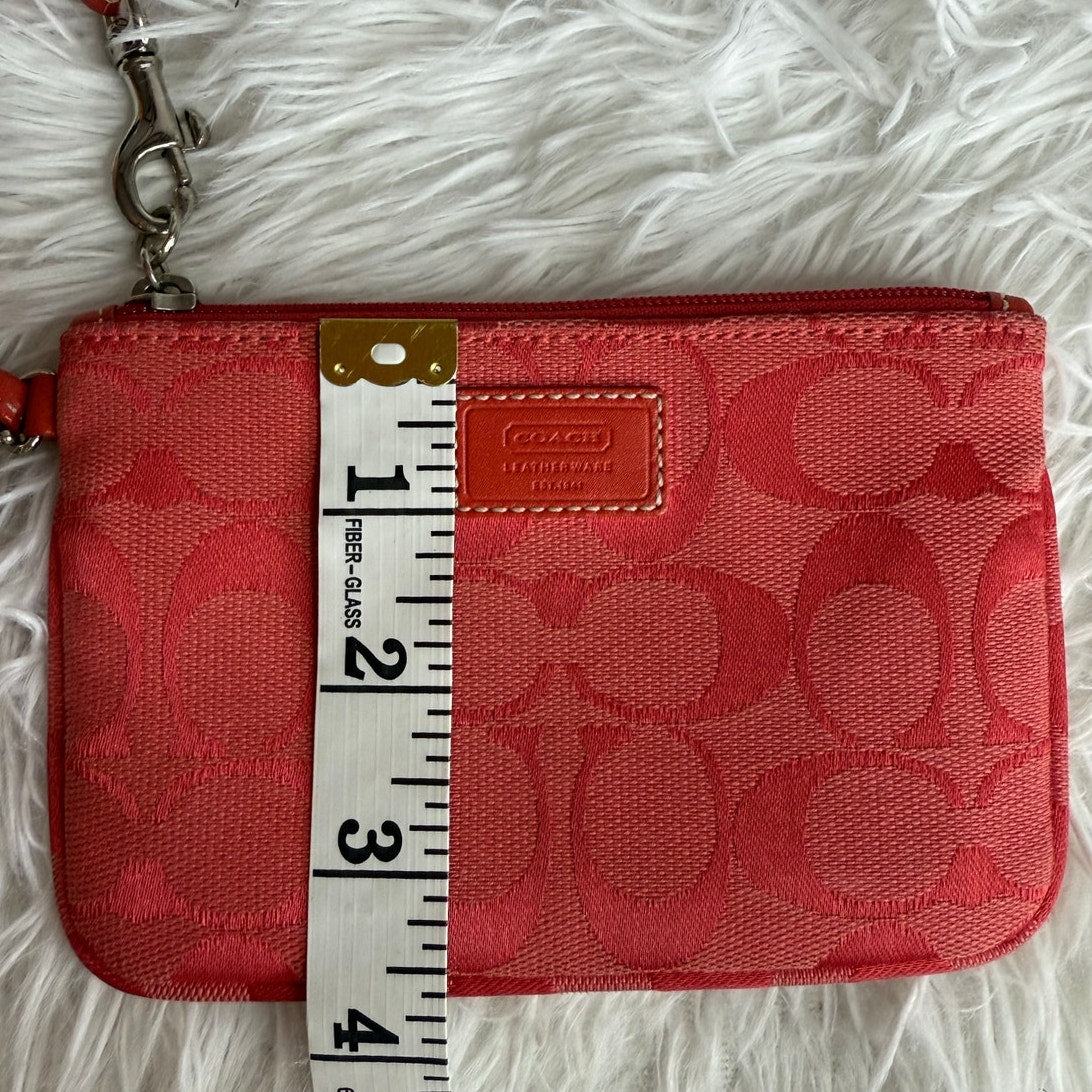 COACH y2k Soho Red Signature Canvas Wristlet