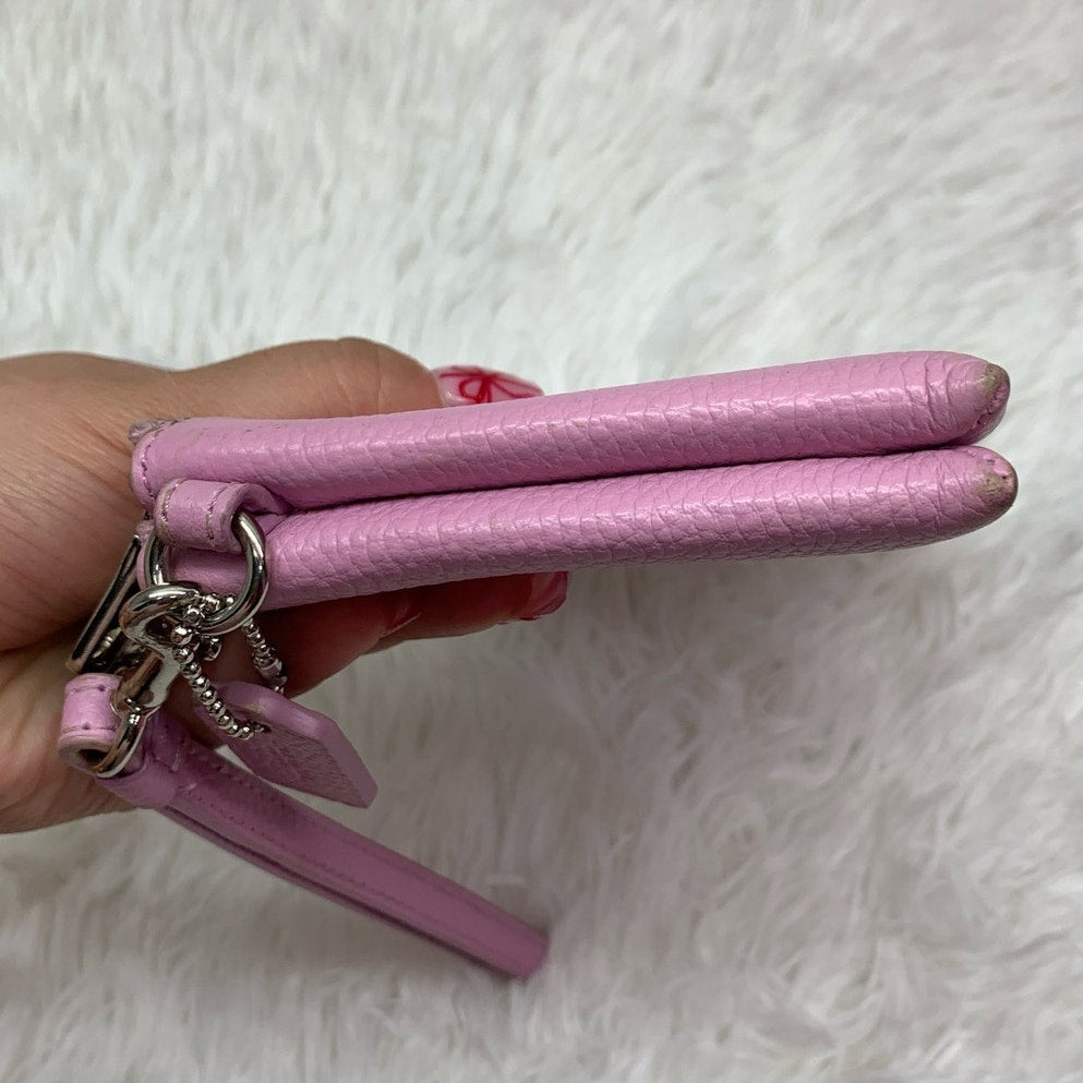 COACH Pink Double Zipper Wristlet