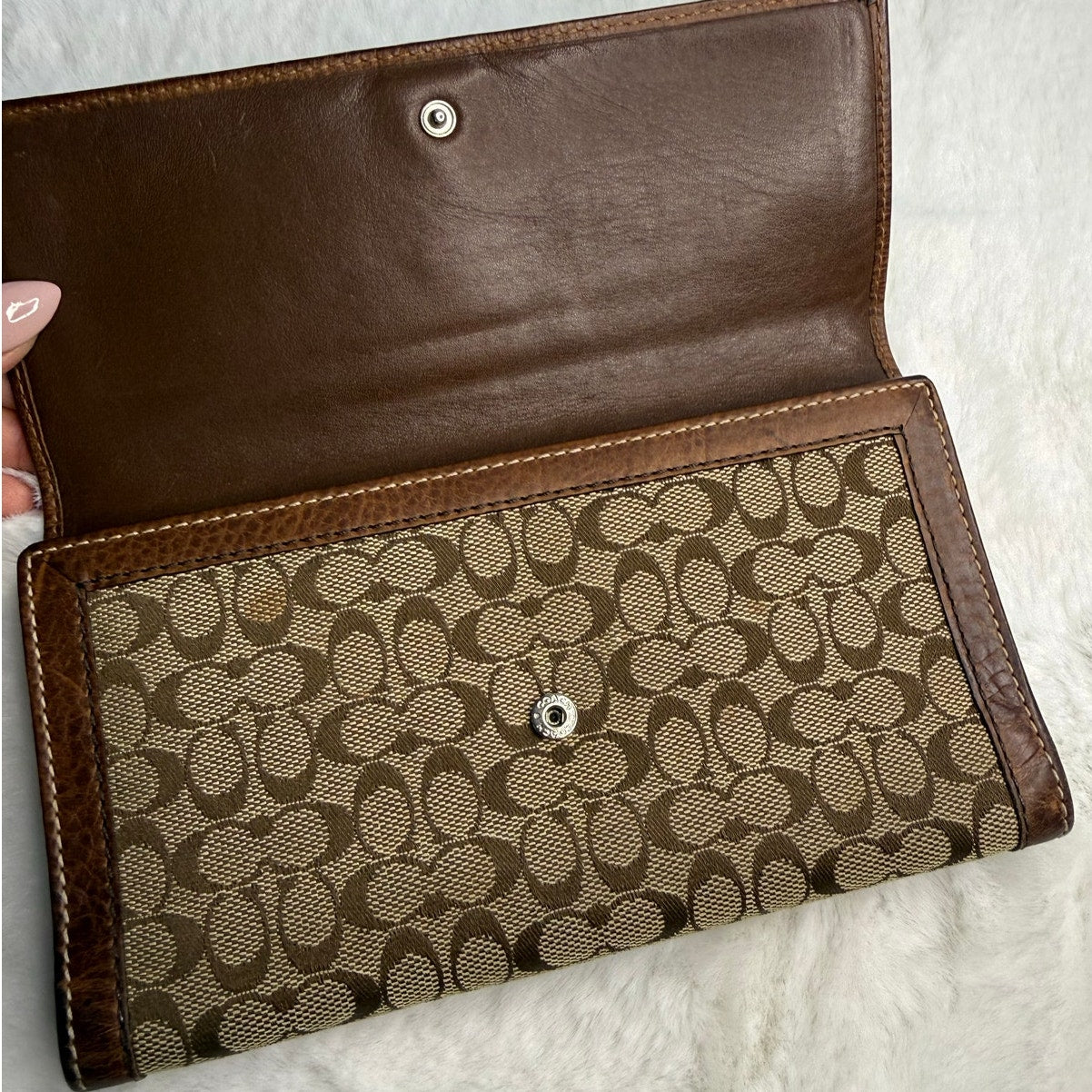 COACH Brown Signature Canvas Wallet