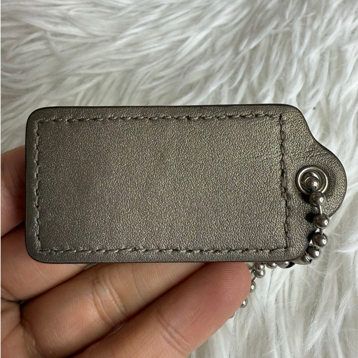 2" COACH Silver Fob Bag Charm Hang tag Hangtag