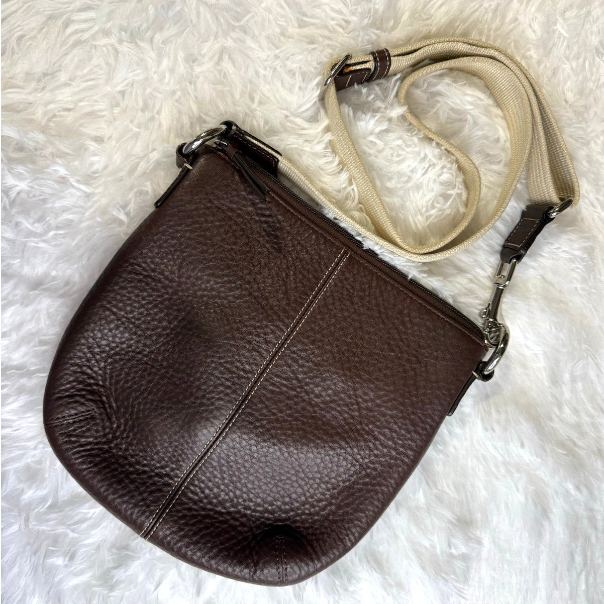 COACH Brown Hamilton Pebbled Leather Crossbody