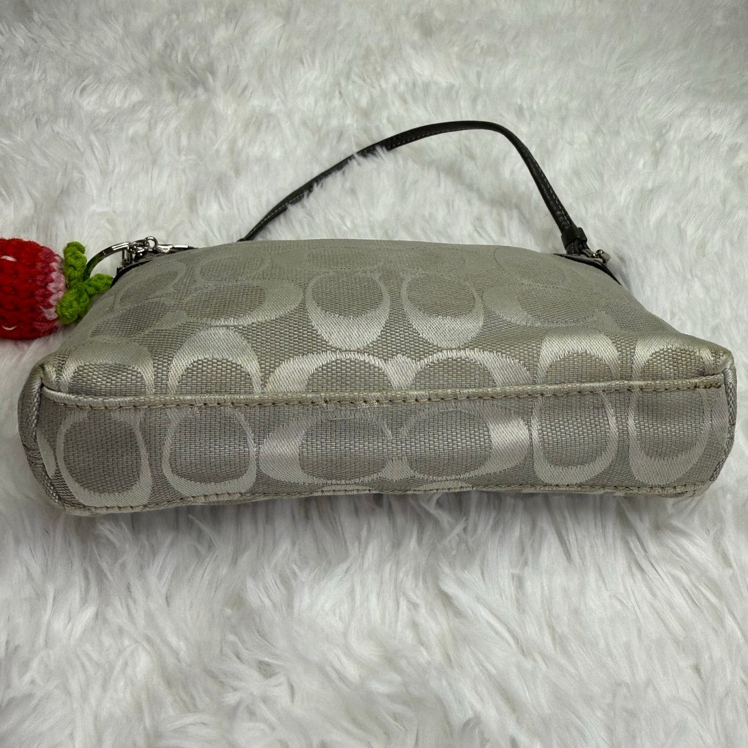 y2k COACH Gray Signature Canvas Mini Purse / Wristlet