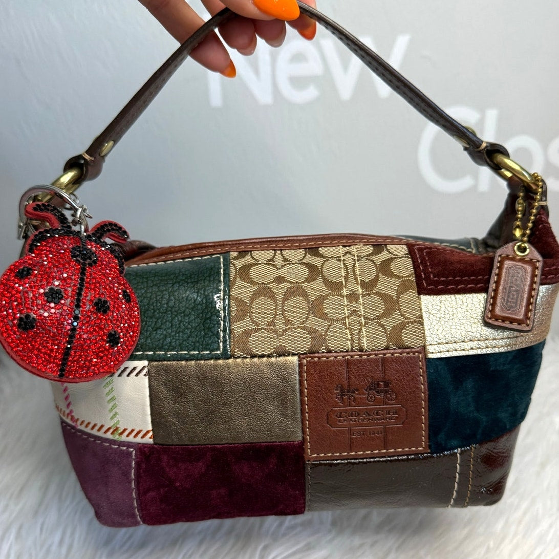 y2k Coach 2007 Patchwork Brown Mini Purse Bag Wristlet Baguette