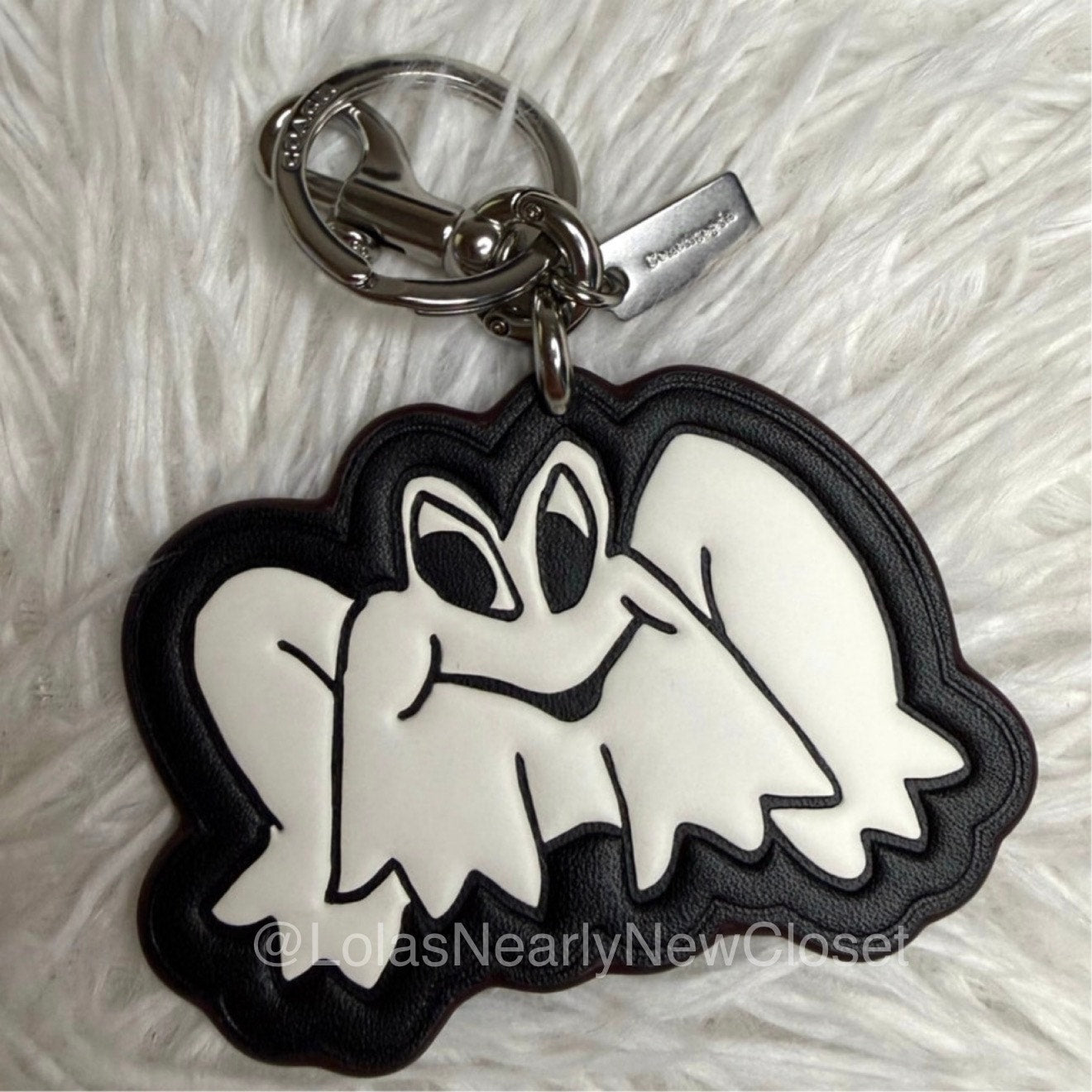 COACH Frog Ring Bag Charm Leather
