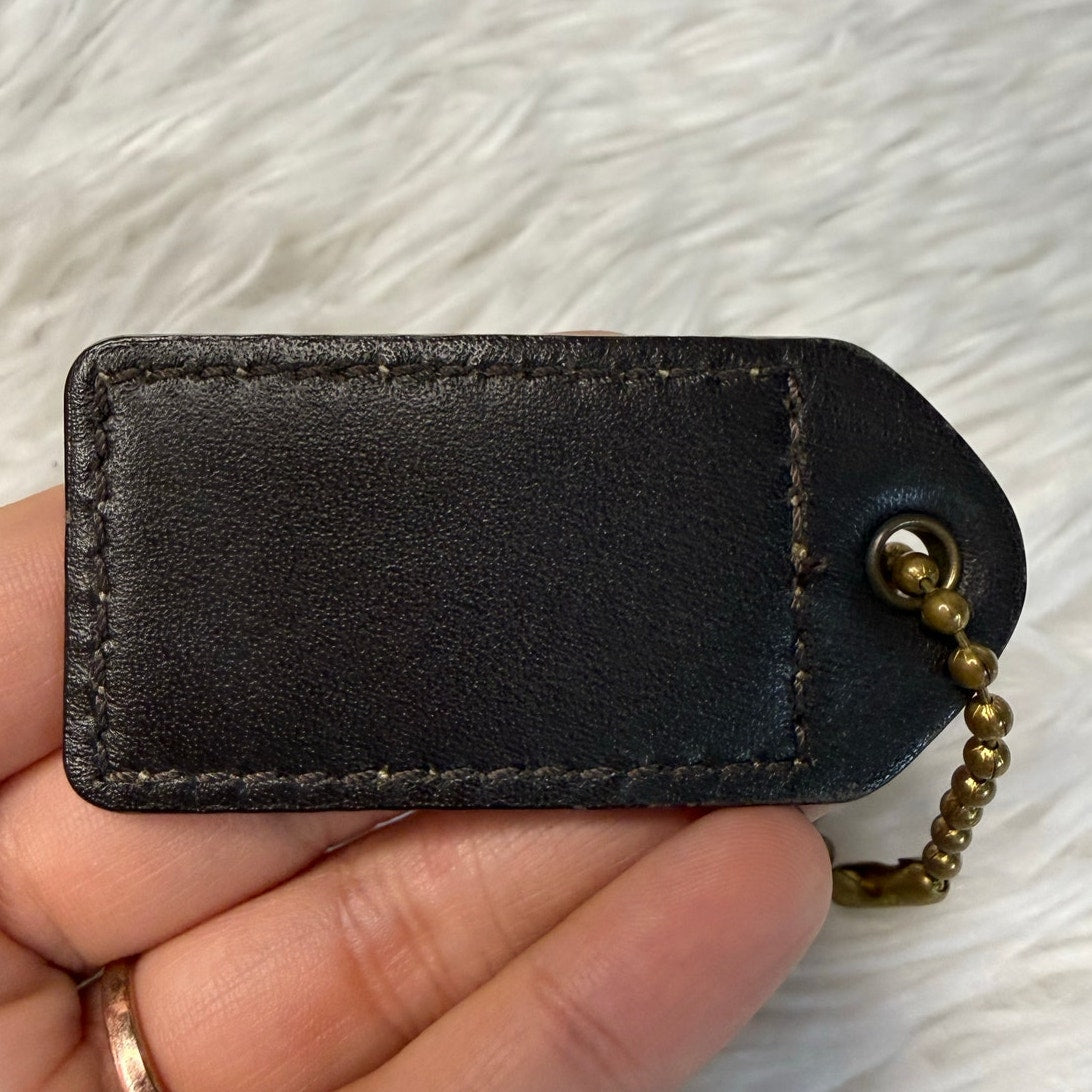 2" y2k COACH Vintage Brown Fob Bag Charm Hang tag Hangtag