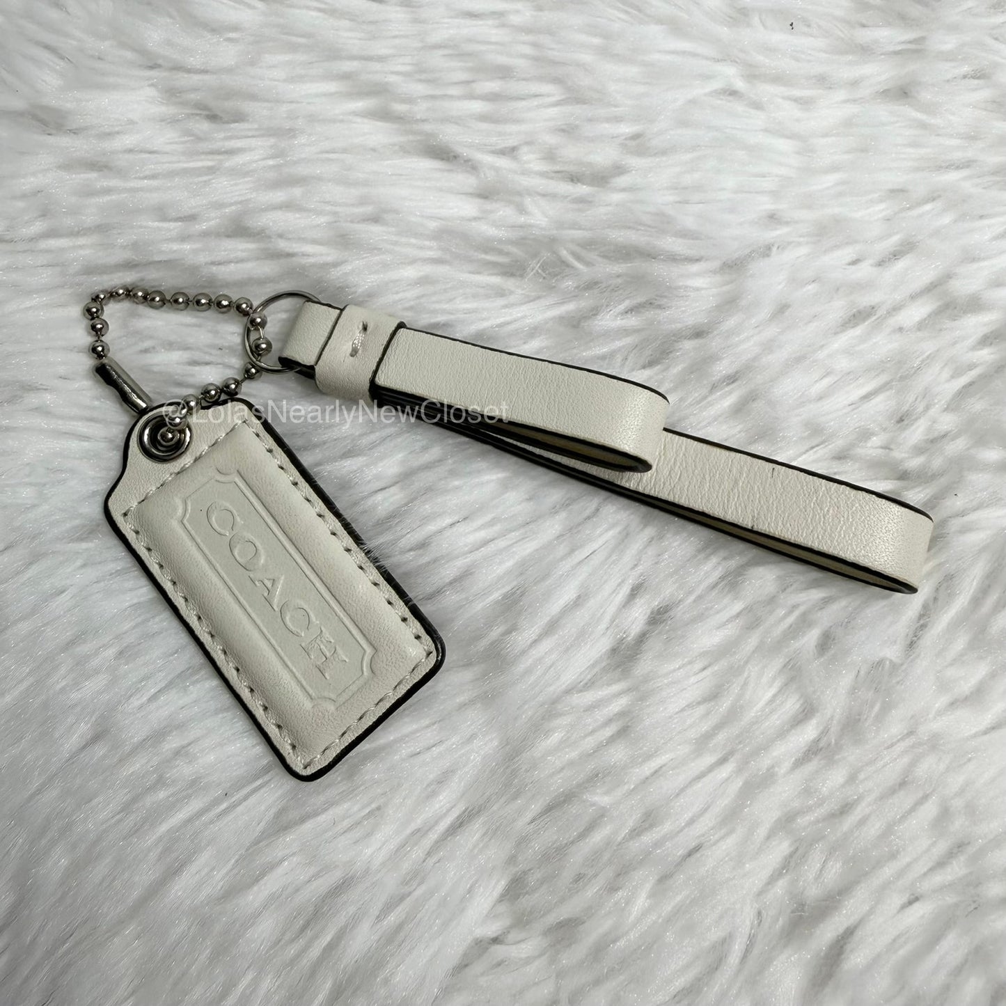 2" COACH White Fob Bag Charm Hang tag Hangtag