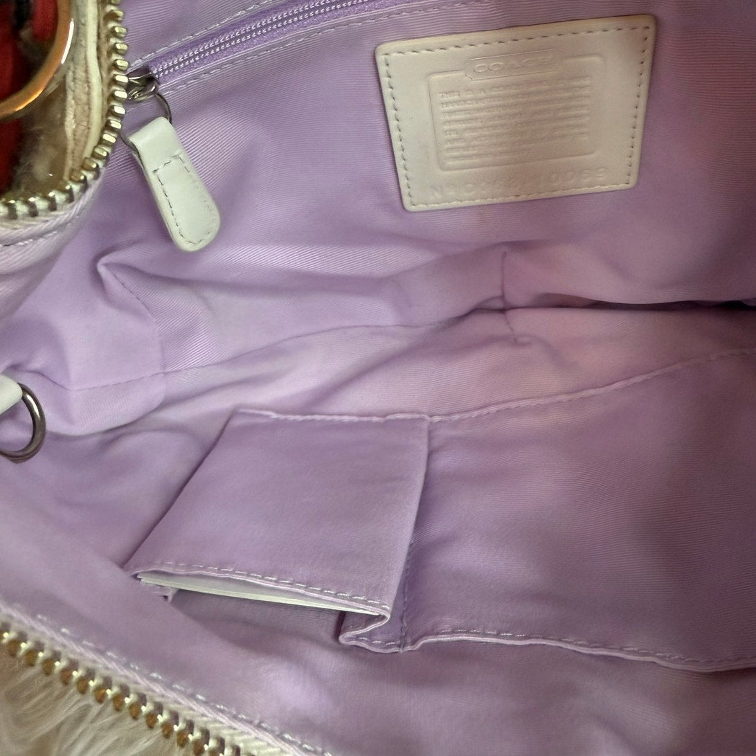 RARE! Coach Vintage Chelsea Tweed Hobo In Sequin Tea Rose Hobo Shoulder Bag