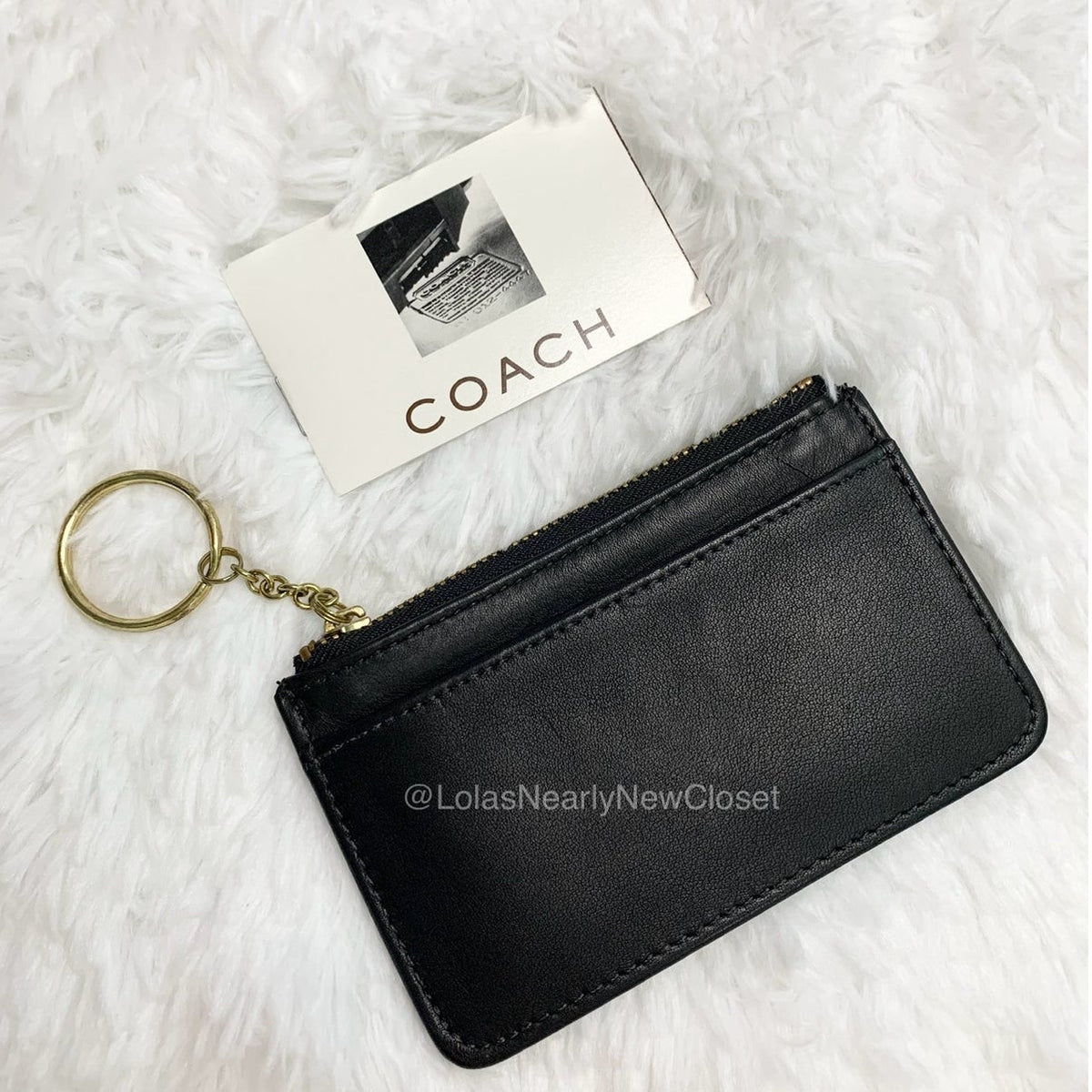 Vintage Coach Black Mini Skinny Case Wallet 6902