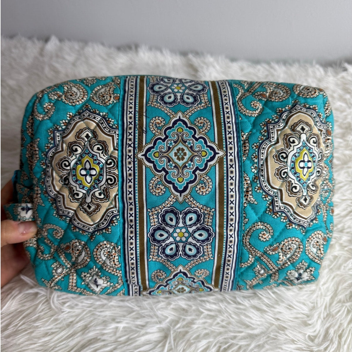 Vera Bradley Quilted Paisley Cosmetic Case Make Up Bag