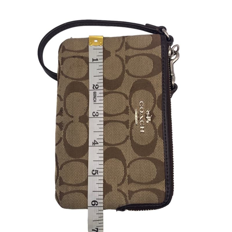 COACH Brown Signature Canvas Wristlet