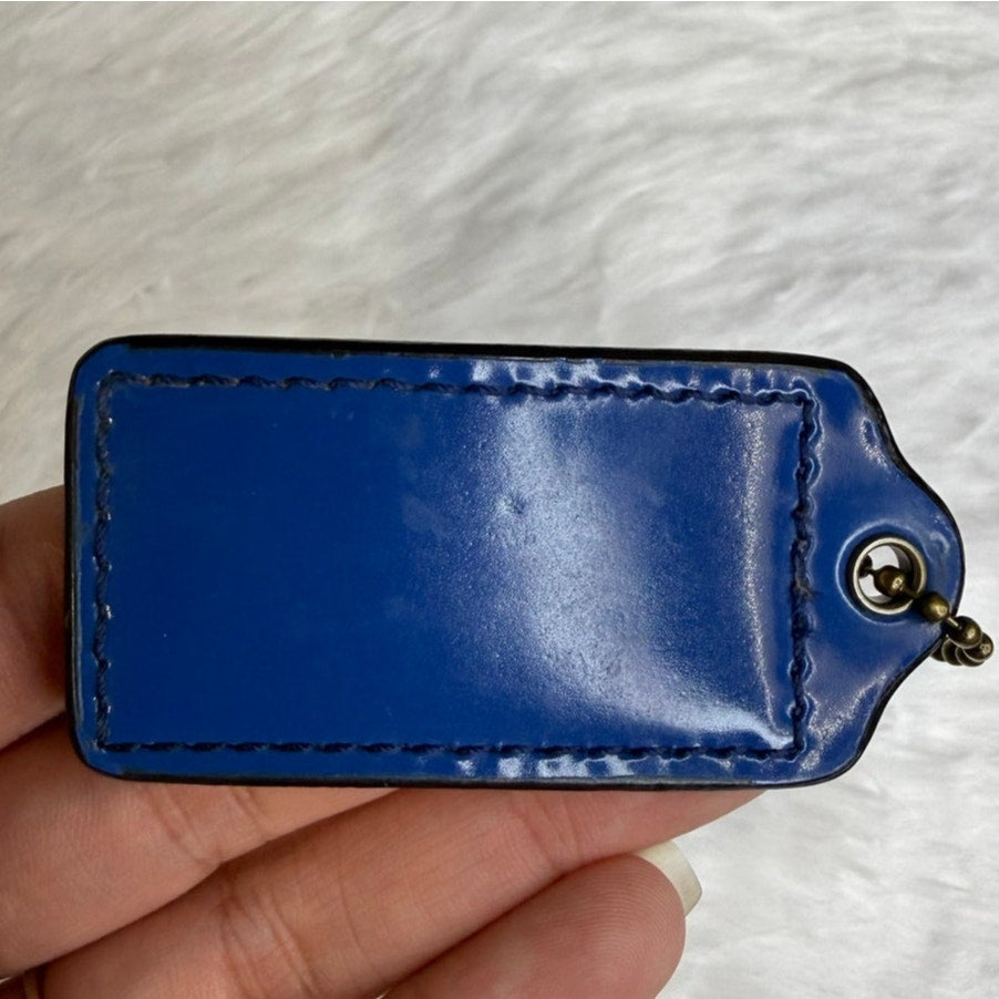 2" COACH Blue Fob Bag Charm Hang tag Hangtag