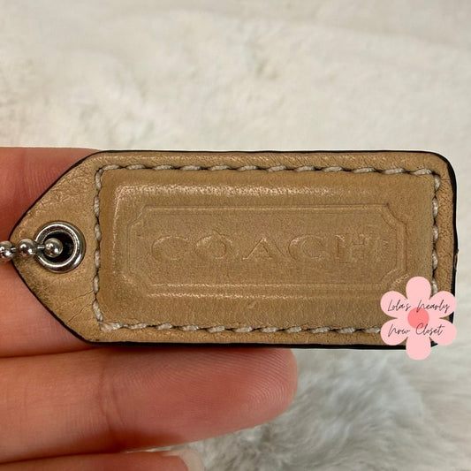 1.5" y2k COACH Vintage Gunmetal Fob Bag Charm Hang tag Hangtag