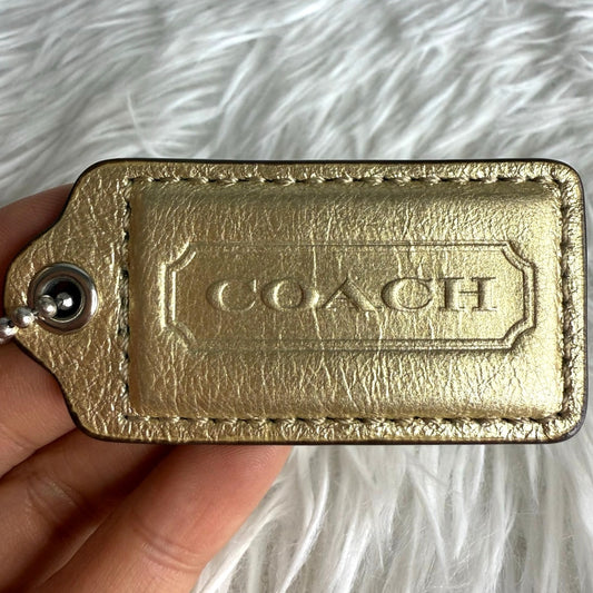 2.5" COACH Gold Fob Bag Charm Hang tag Hangtag