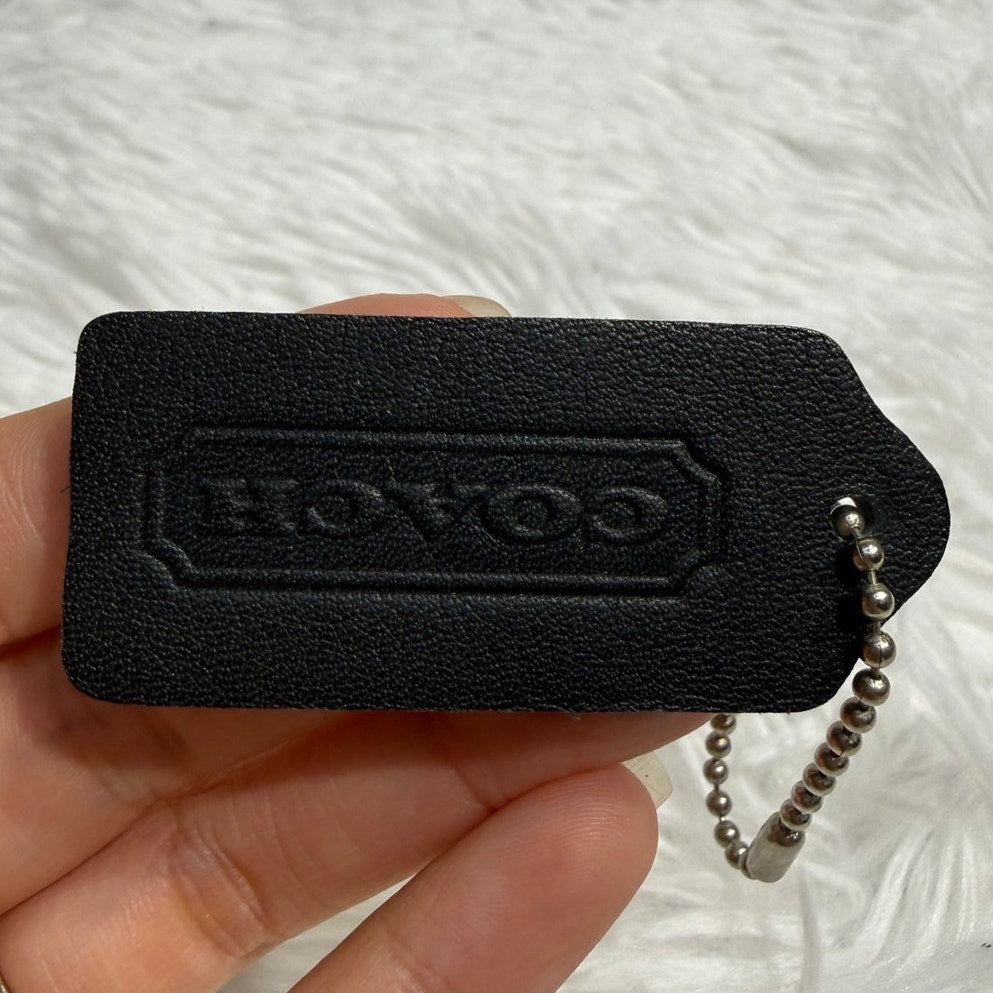2" Vintage COACH Black Fob Bag Charm Hang tag Hangtag