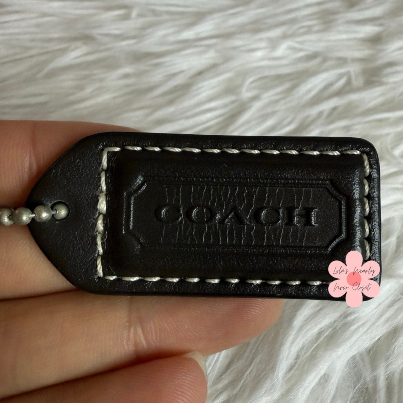 y2k 2" COACH Dark Brown Vintage Fob Bag Charm Hang tag Hangtag