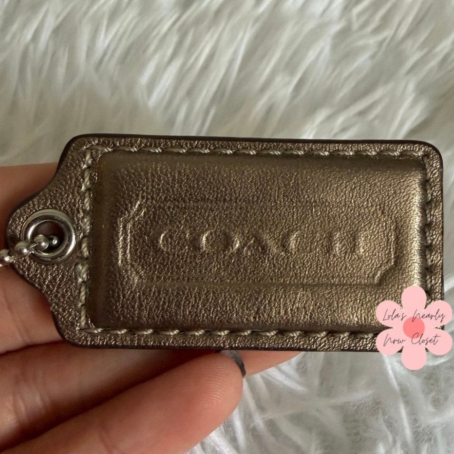 2"  COACH Bronze Fob Bag Charm Hang tag Hangtag