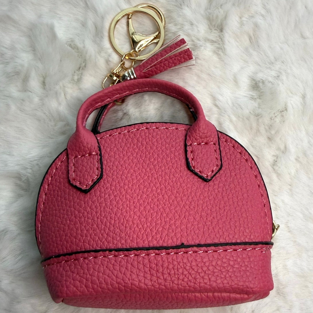 Mini Tote Bag Keychain Coin Purse Mini Pouch Zipper Fashion Charm Bag Charm