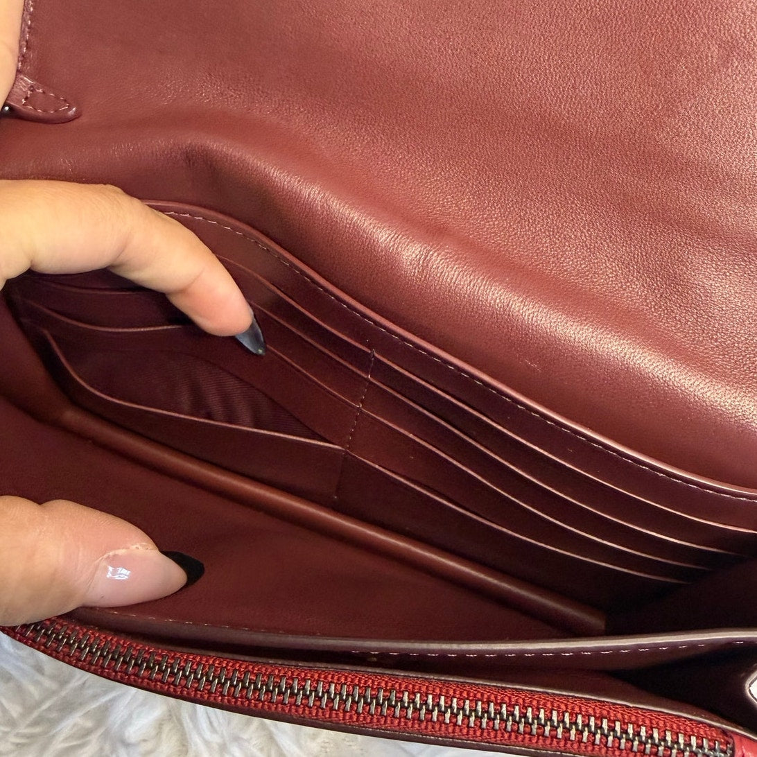 COACH Foldover Chain Clutch with Floral Applique Crossbody