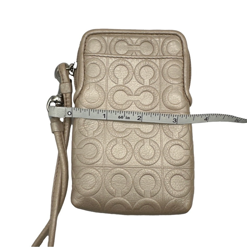 COACH Gold Op Art Signature Card Holder Wristlet