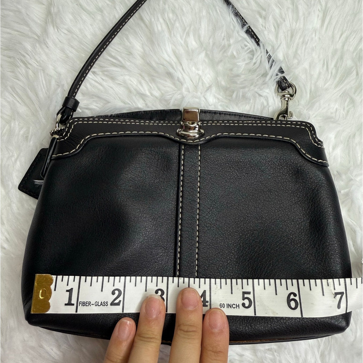 y2k COACH Black Signature Canvas Mini Purse / Wristlet