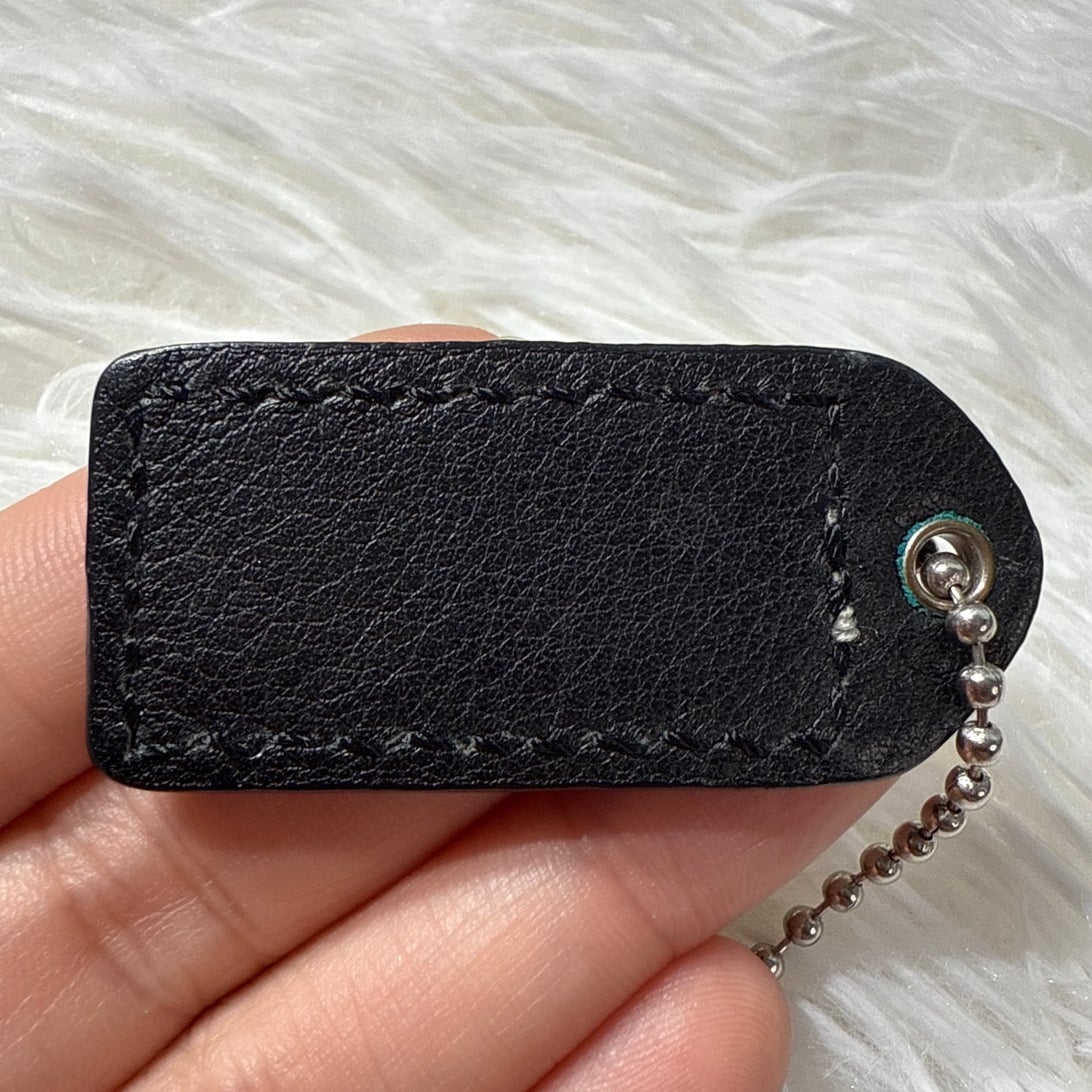 1.5" y2k COACH Black Fob Bag Charm Hang tag Hangtag