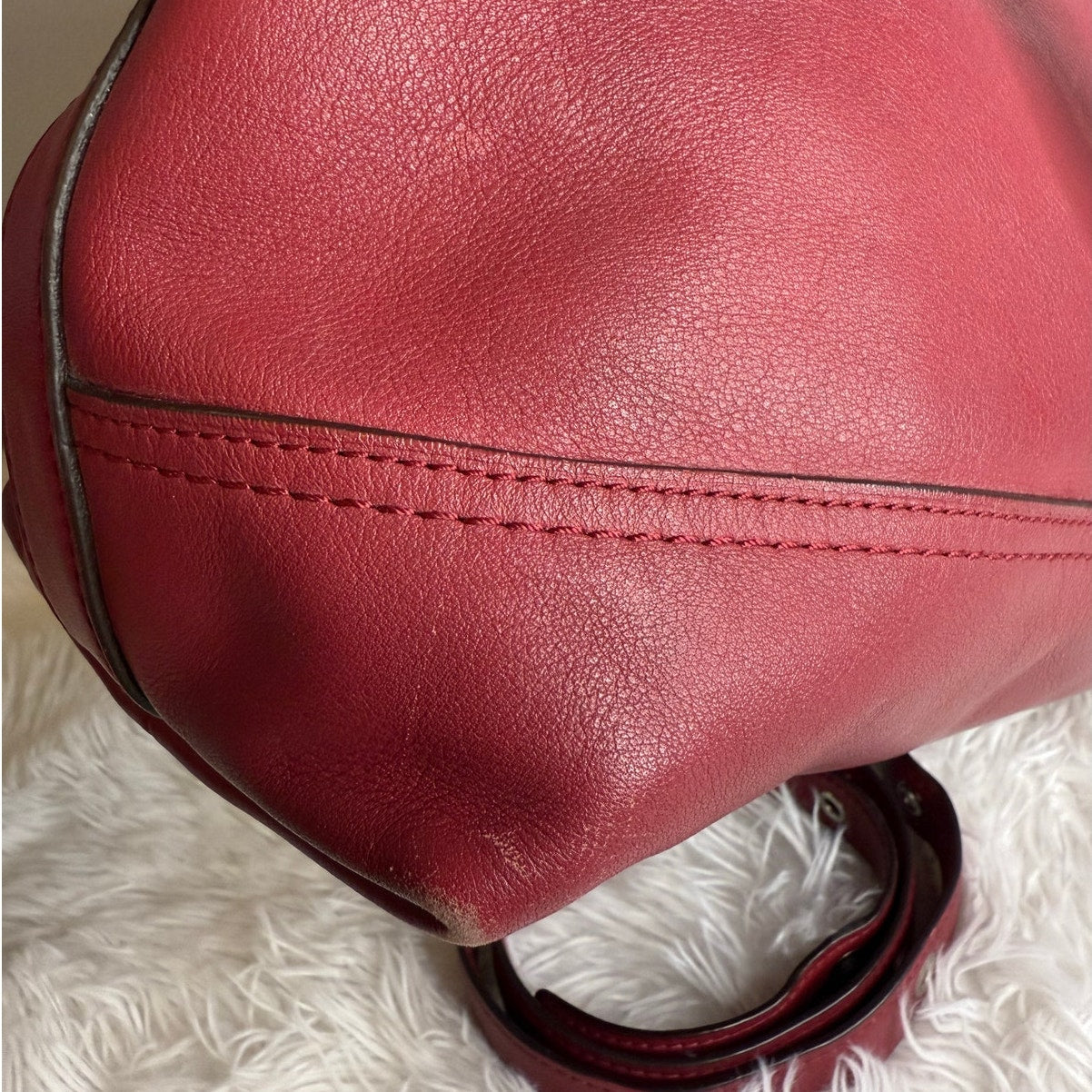 COACH Legacy Molly Duffle tote satchel purse handbag Cognac Glove Leather