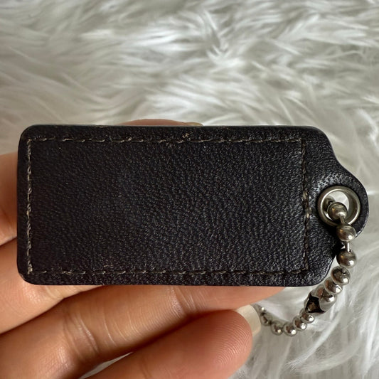 2" COACH Gold Brown Fob Bag Charm Hang tag Hangtag