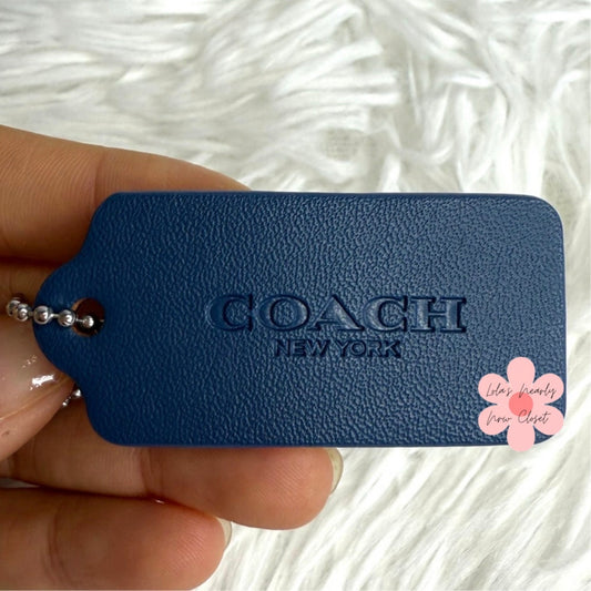 2" Coach Blue Fob Bag Charm Hang tag Hangtag