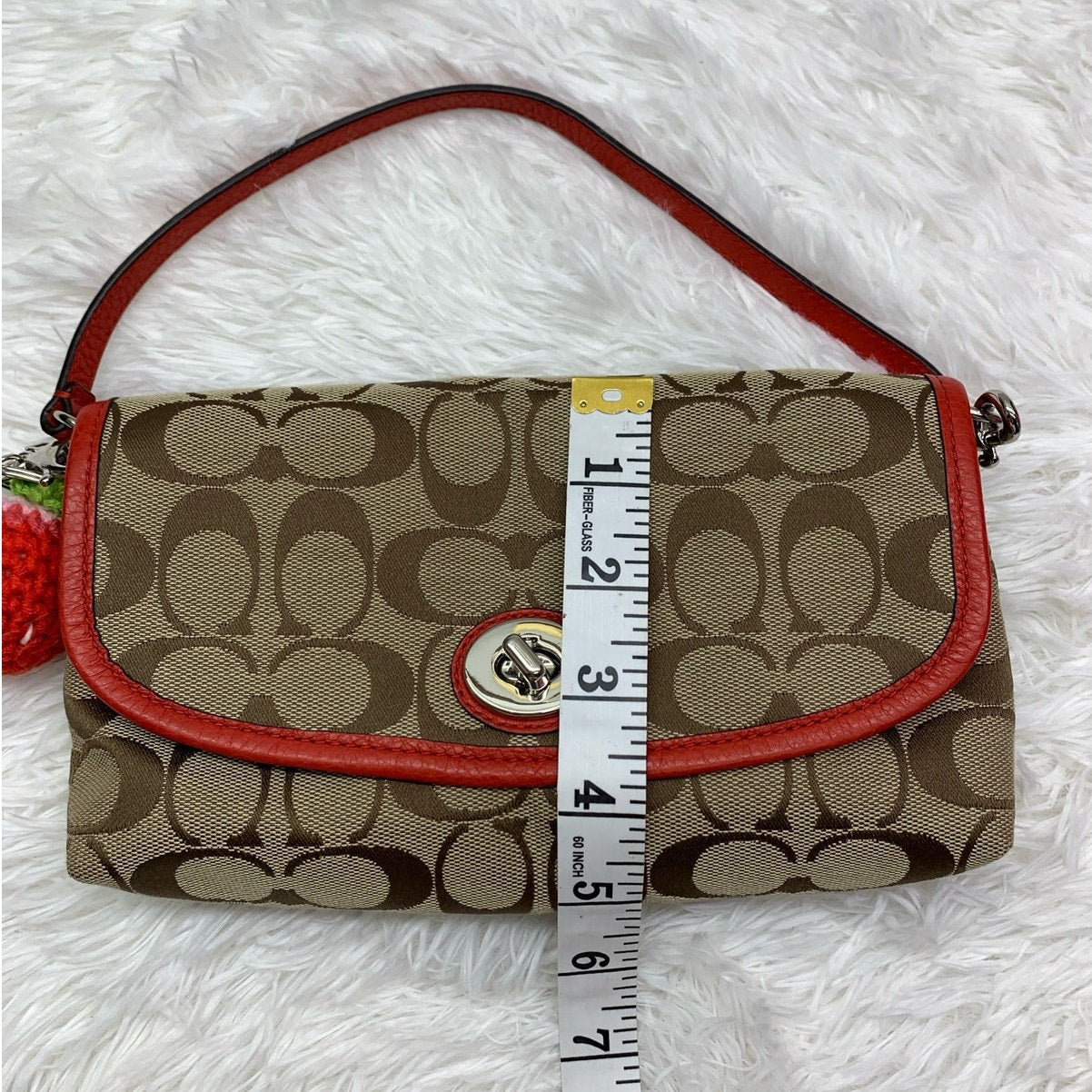 y2k COACH Signature Canvas Mini Purse / Wristlet