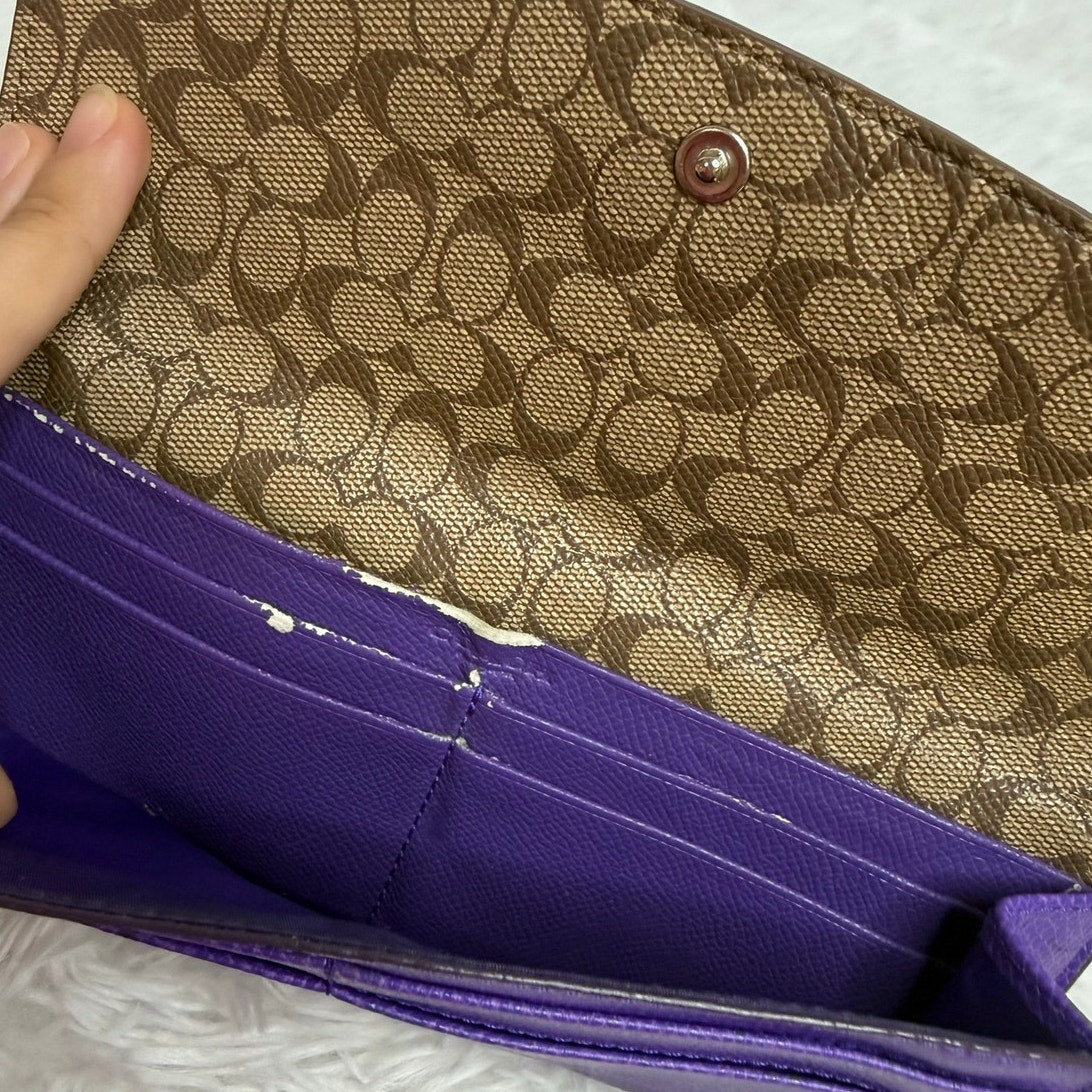 Sale Coach Purple Slim Wallet