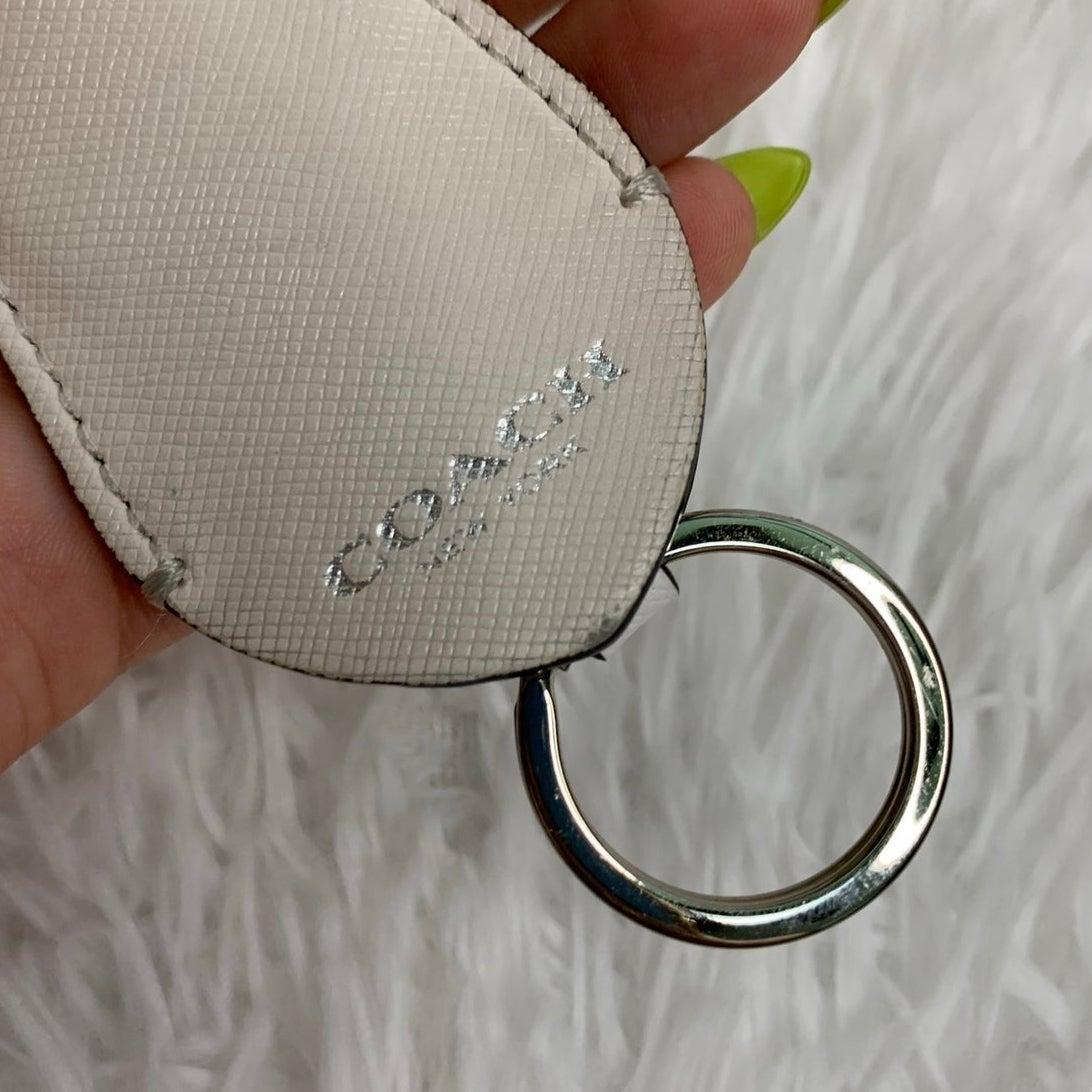 Coach Ring White Bag Charm Key Fob