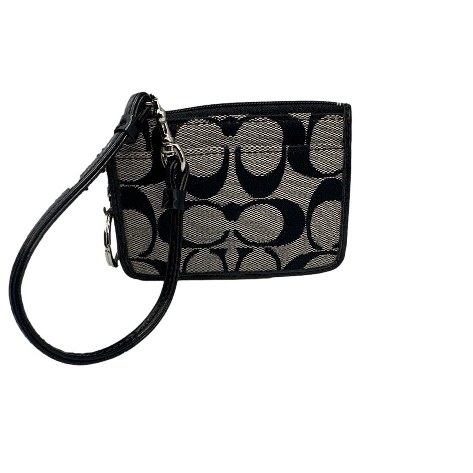 COACH Black and Gray Signature Canvas Card holder / Wristlet