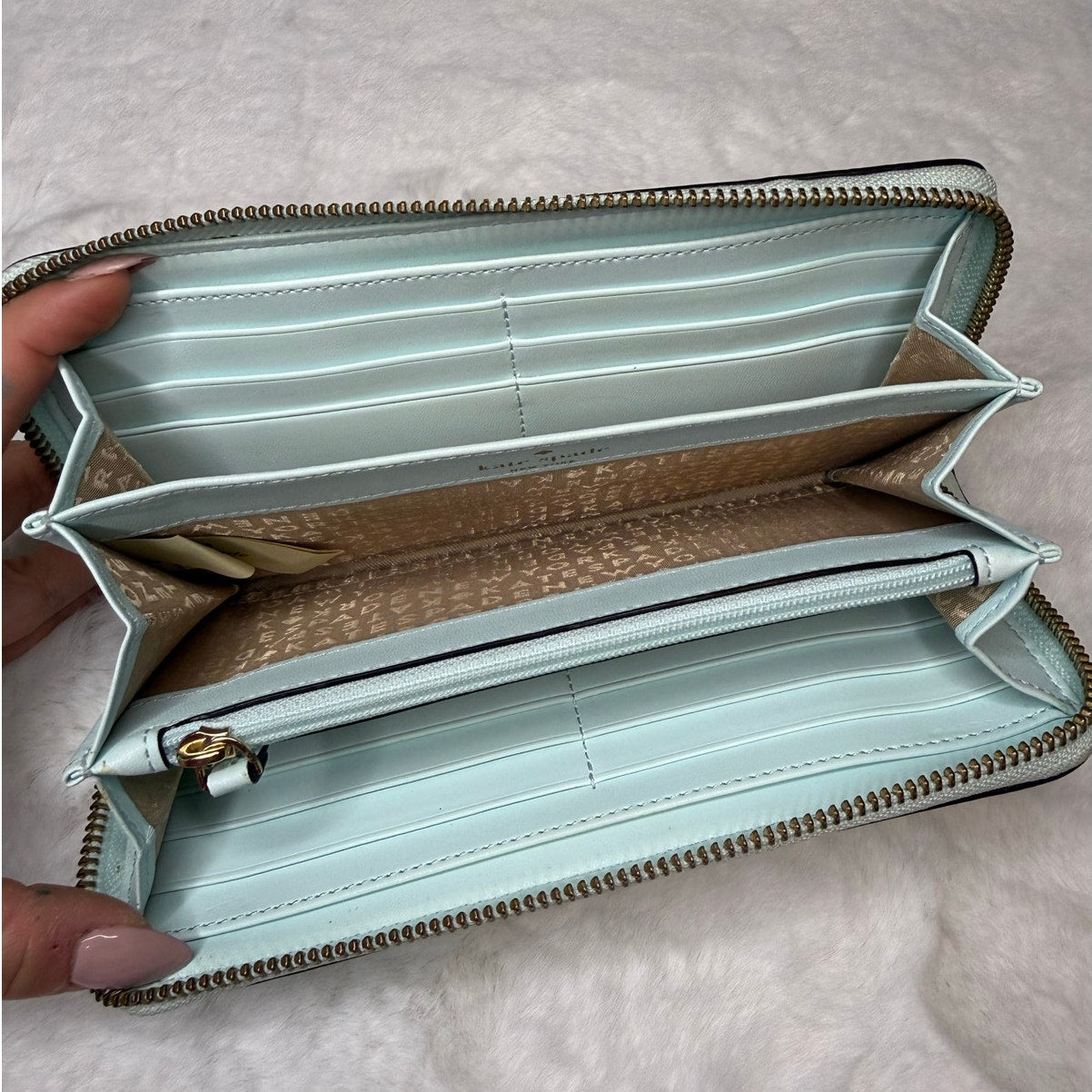 KATE SPADE New York Mint Green Zip Around Wallet