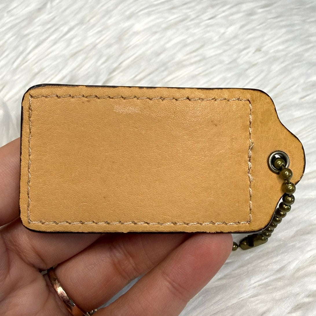 2.5" COACH Tan Fob Bag Charm Hang tag Hangtag