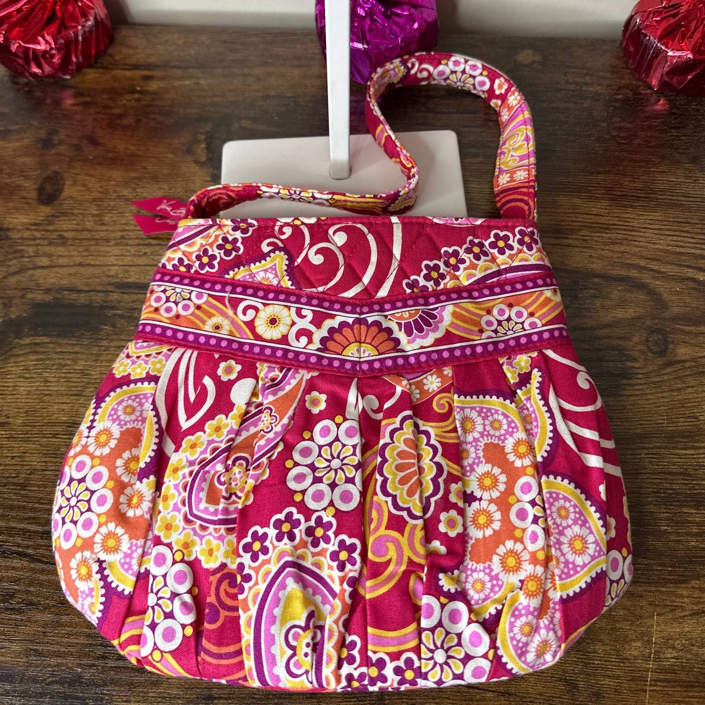 VERA BRADLEY Small Fuchsia and yellow Shoulder Bag