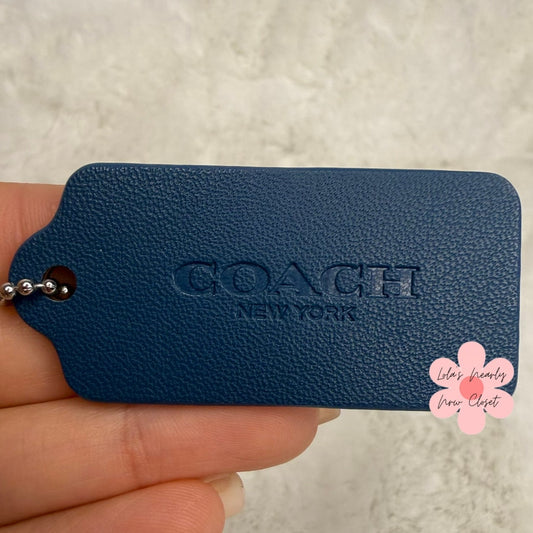 2" COACH Blue Fob Bag Charm Hang tag Hangtag