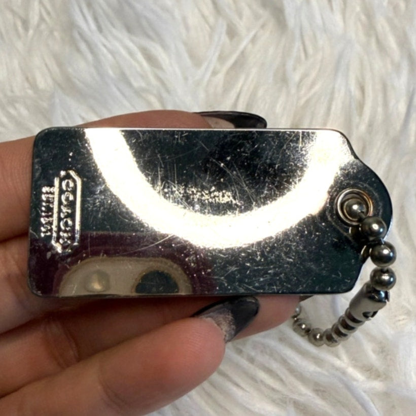 2" y2k COACH Vintage Metal Fob Bag Charm Hang tag Hangtag