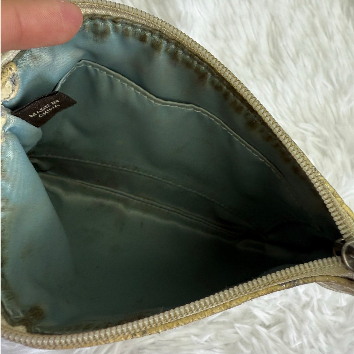 COACH Kristin Embossed Python Wristlet