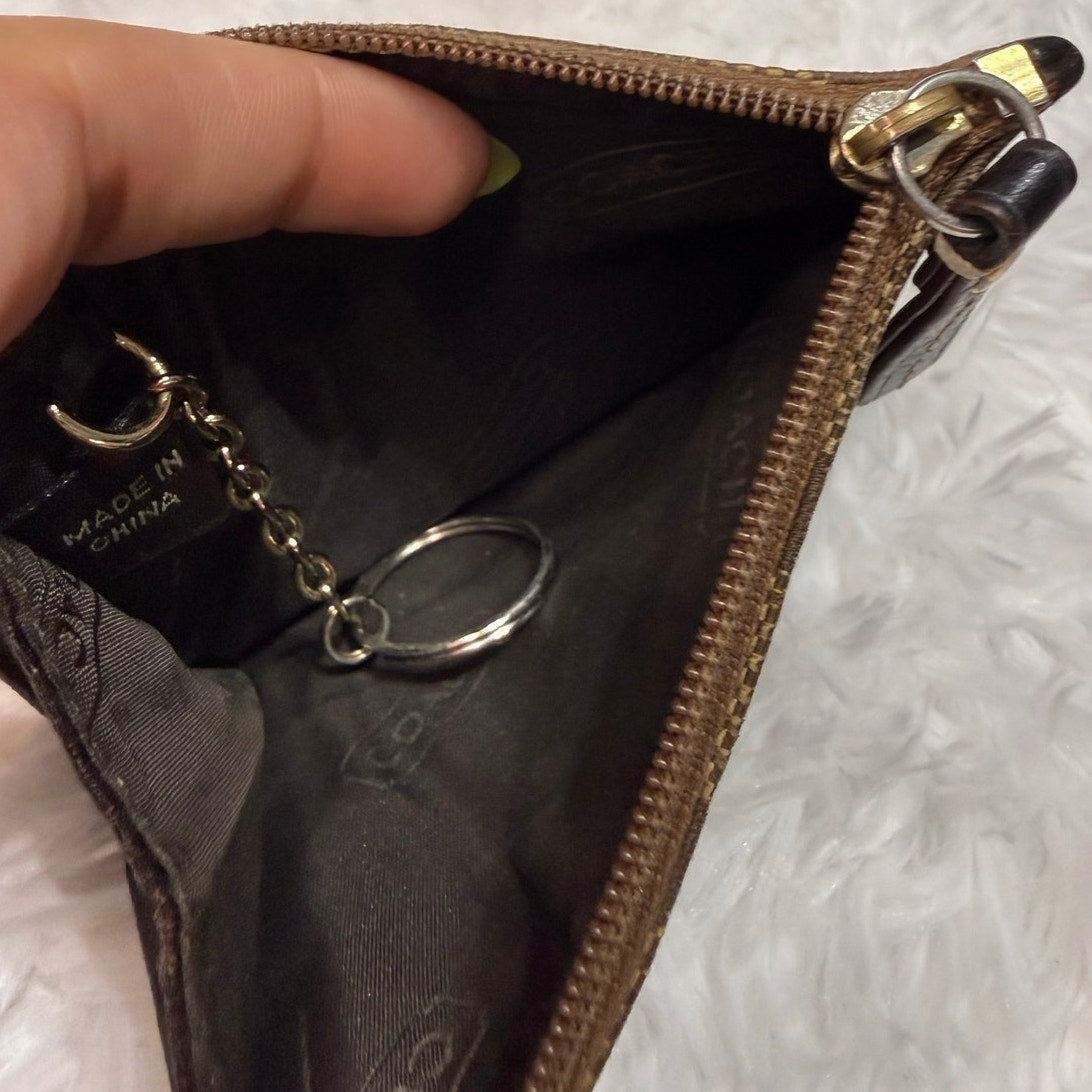 SALE y2k COACH Brown Signature Canvas Card holder Coin Purse