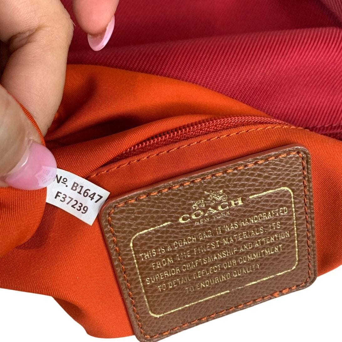 COACH Red Orange Brown Nylon Crossbody