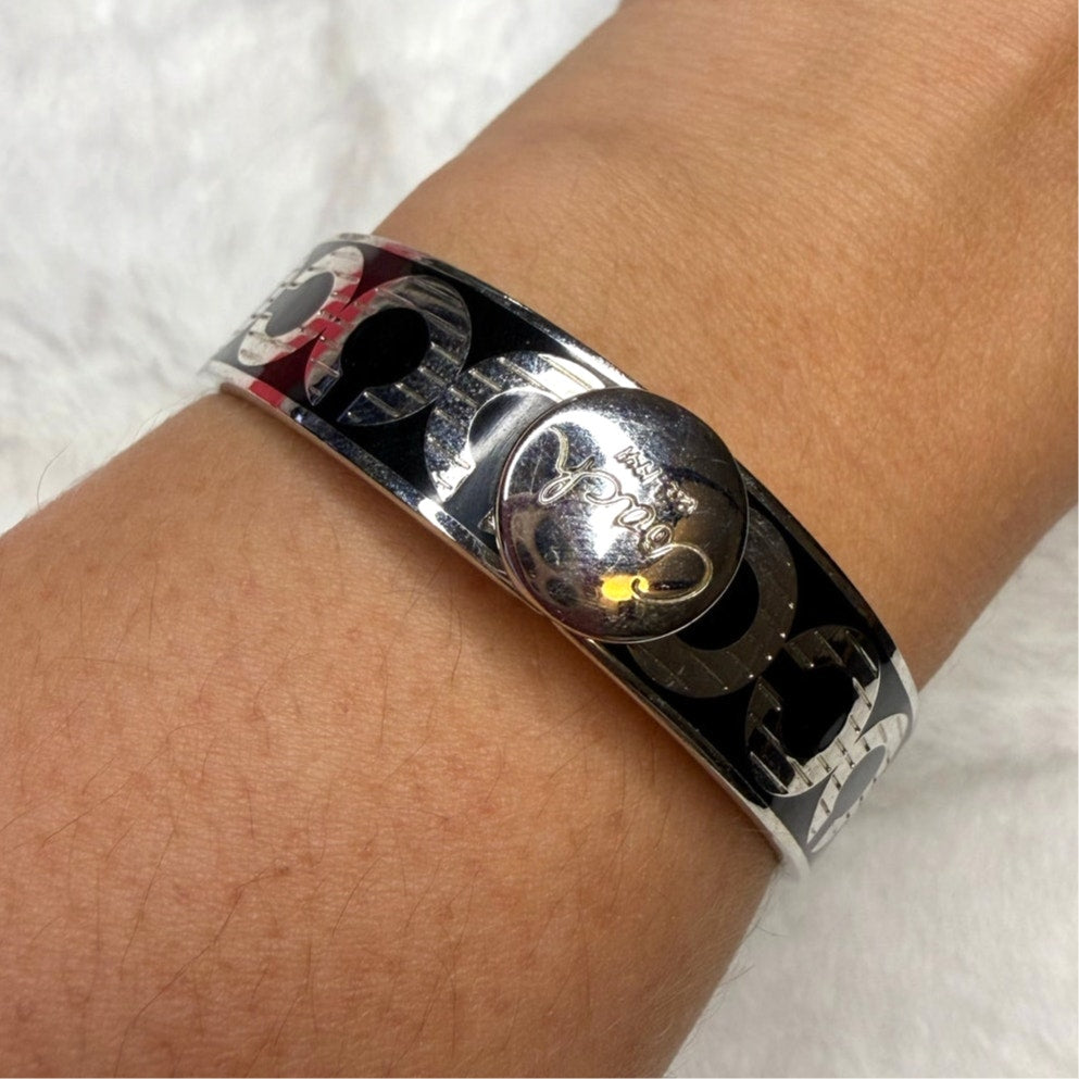 COACH “C” Signed Enamel Stainless Steel Bangle