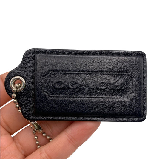 2.5" COACH Black Fob Bag Charm Hang tag Hangtag