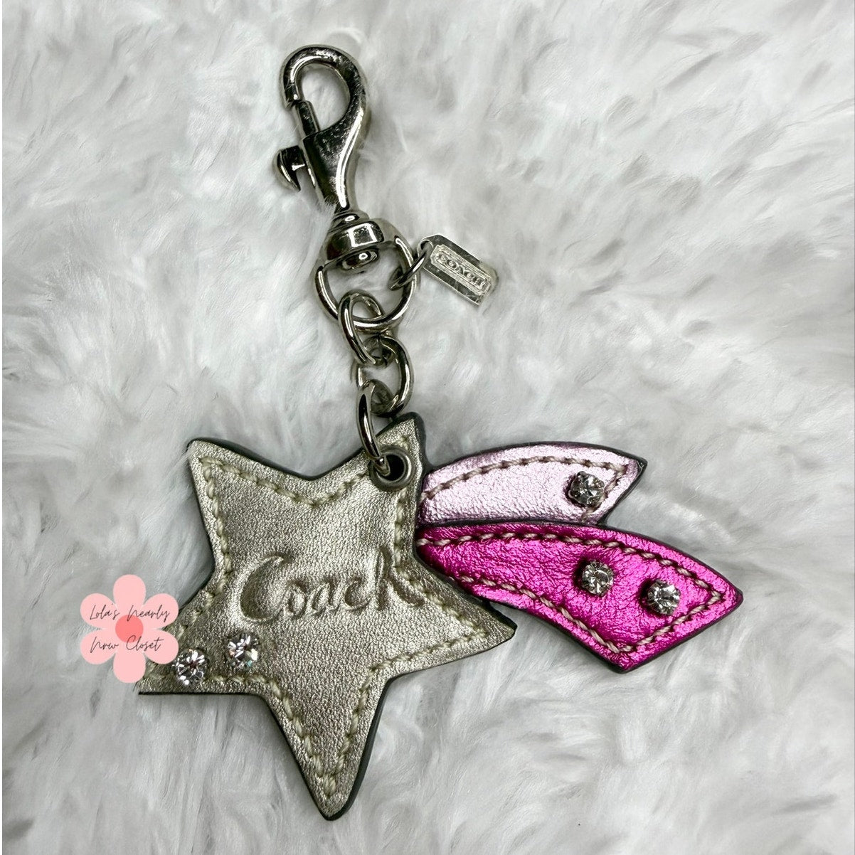 y2k Coach Shooting Star Leather Bag Charm
