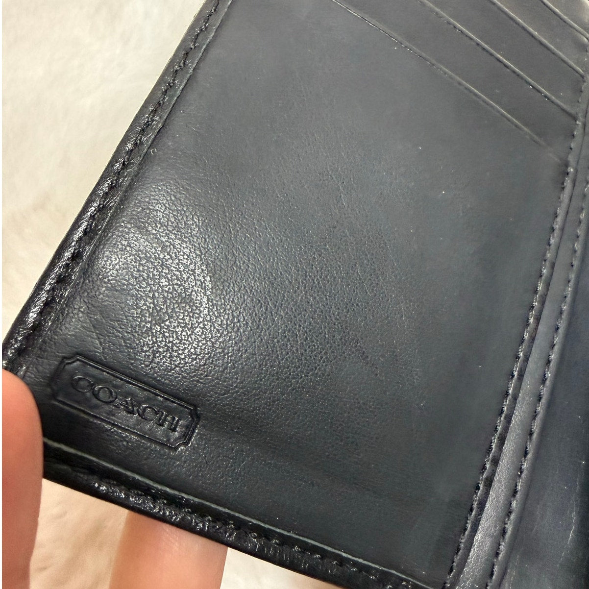 COACH Black Signature Canvas Wallet