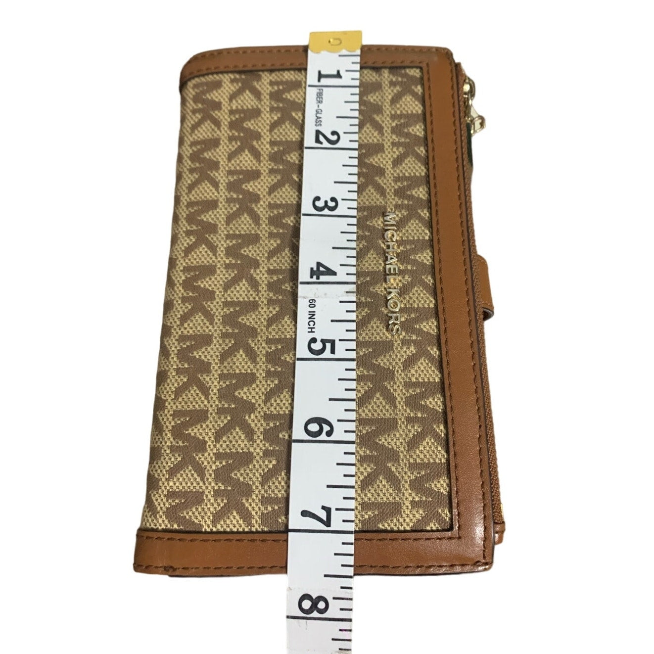 Michael Kors Brown Tan Signature Jet Set Wallet w/ Phone Holder