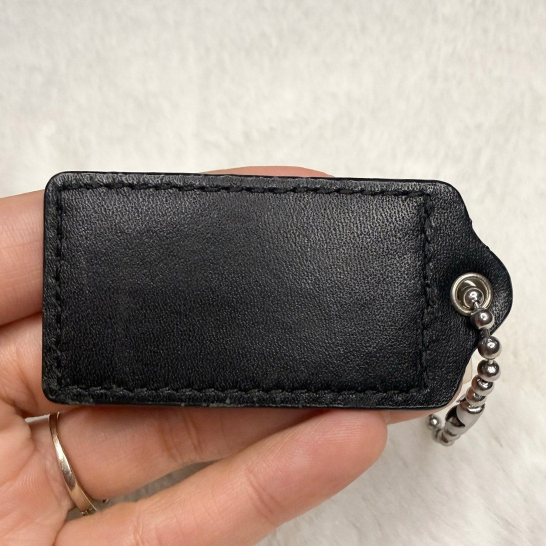 2” COACH Black Fob Bag Charm Hang tag Hangtag