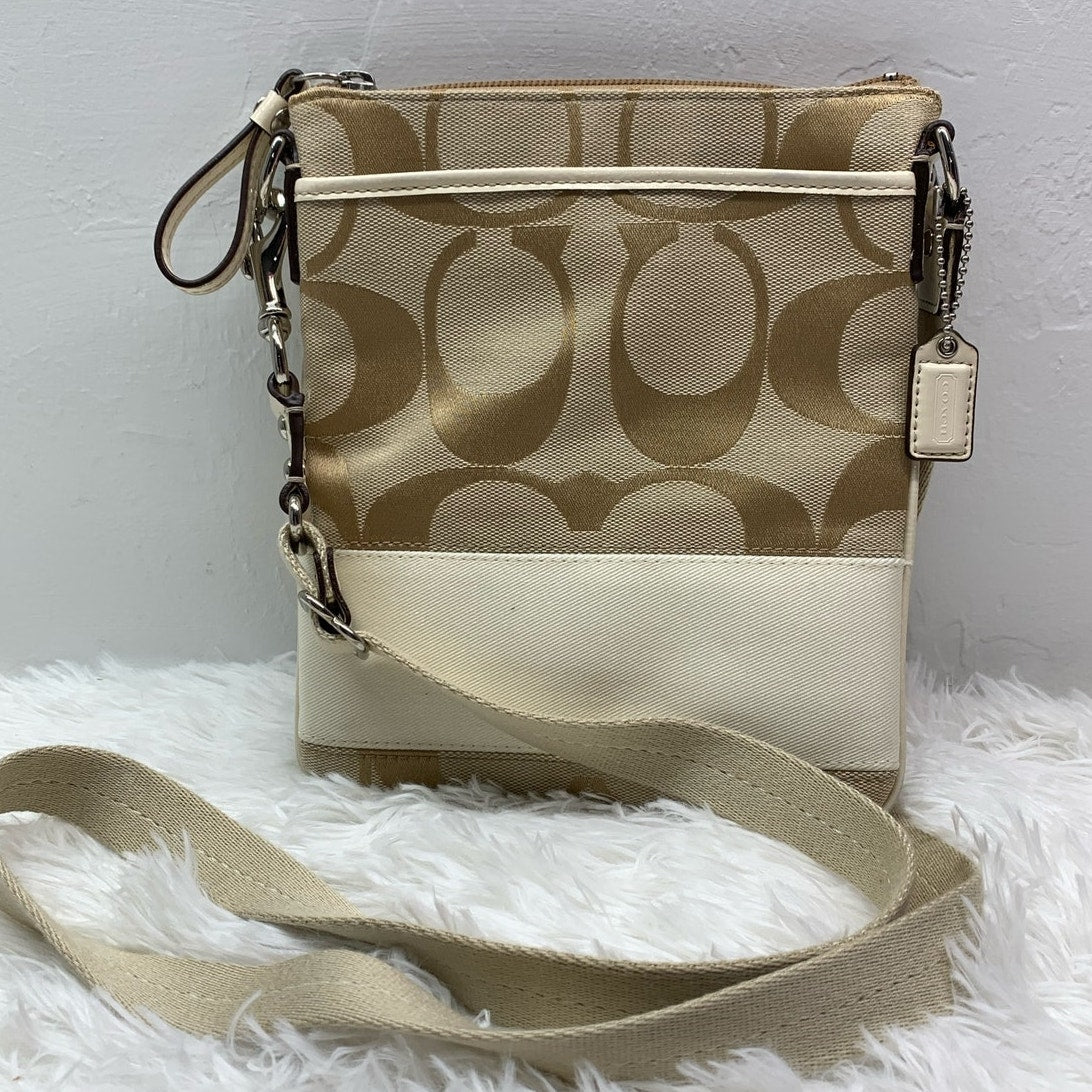 COACH Beige Canvas Signature Crossbody