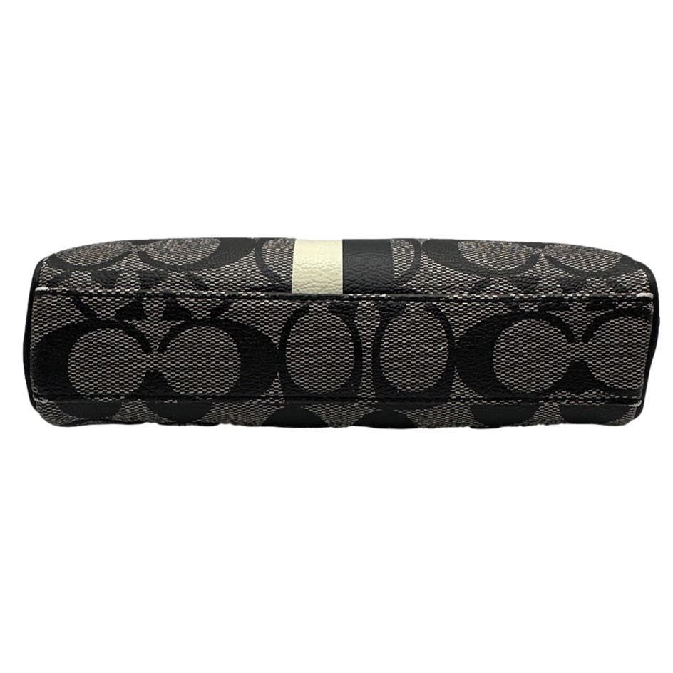 COACH Black and Cream Coated Canvas Signature Cosmetic Case