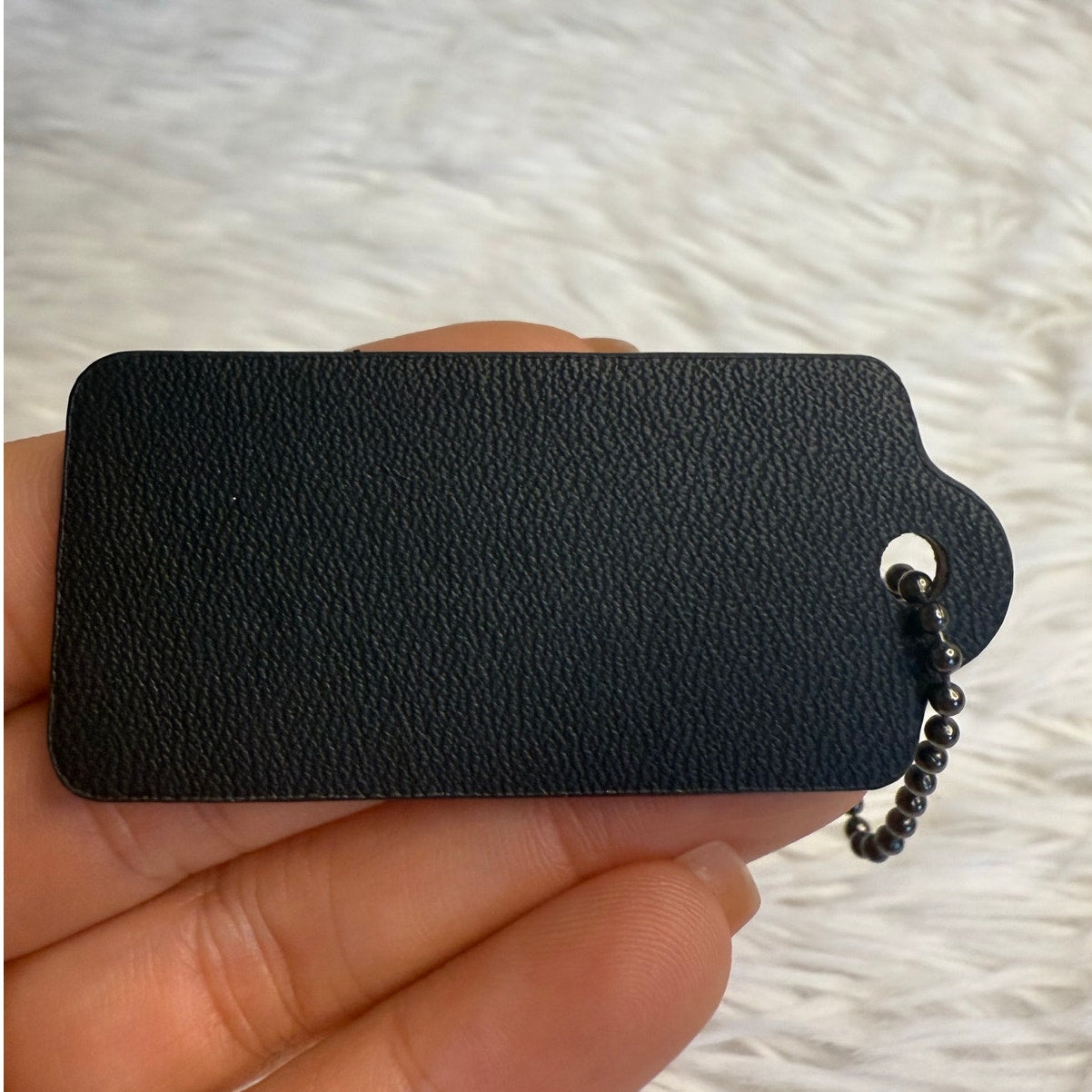 2" COACH Black Fob Bag Charm Hang tag Hangtag