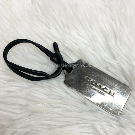 2" COACH Black Fob Bag Charm Hang tag Hangtag